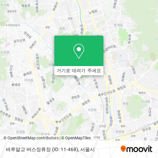 벼루말교 버스정류장 (ID: 11-468) 지도