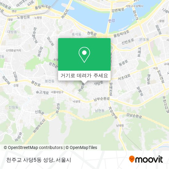 천주교 사당5동 성당 지도