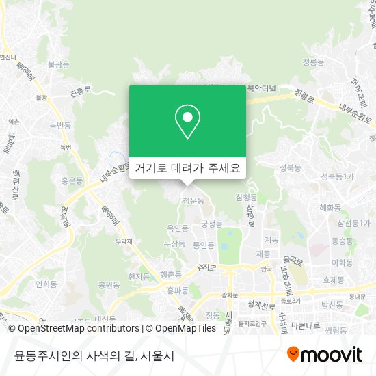 윤동주시인의 사색의 길 지도