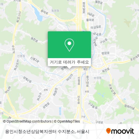 용인시청소년상담복지센터 수지분소 지도