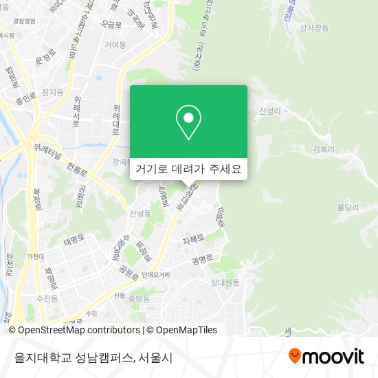 을지대학교 성남캠퍼스 지도