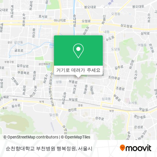 순천향대학교 부천병원 행복정원 지도