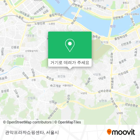 관악프라자쇼핑센타 지도