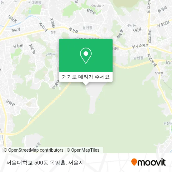 서울대학교 500동 목암홀 지도