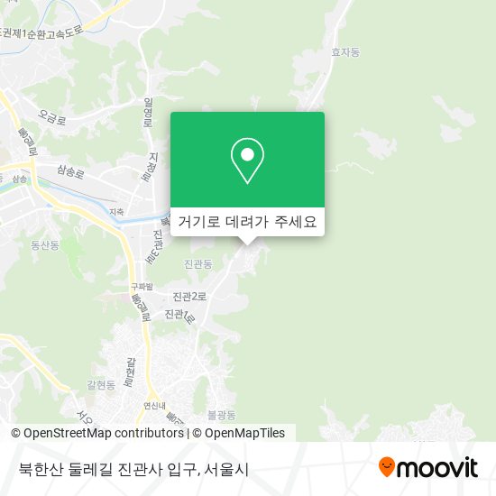 북한산 둘레길 진관사 입구 지도