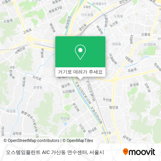 오스템임플란트 AIC 가산동 연수센터 지도