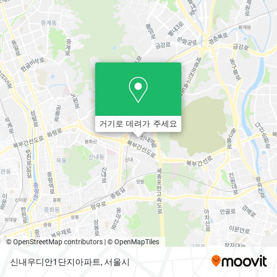 신내우디안1단지아파트 지도