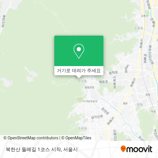 북한산 둘레길 1코스 시작 지도