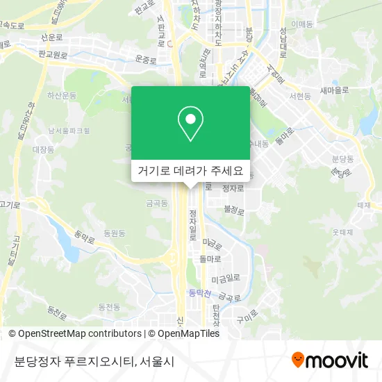 분당정자 푸르지오시티 지도