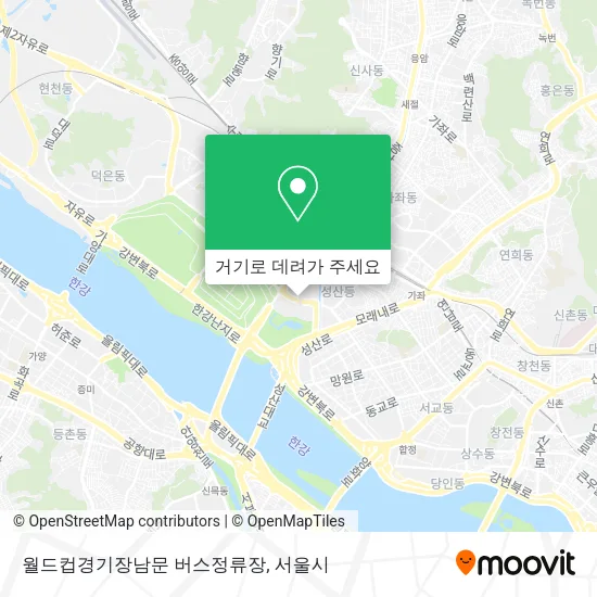 월드컵경기장남문 버스정류장 지도