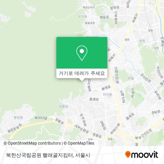 북한산국립공원 빨래골지킴터 지도
