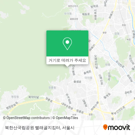 북한산국립공원 빨래골지킴터 지도