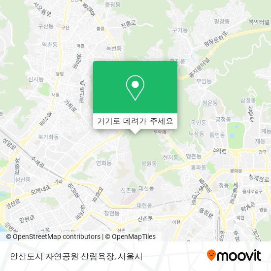 안산도시 자연공원 산림욕장 지도