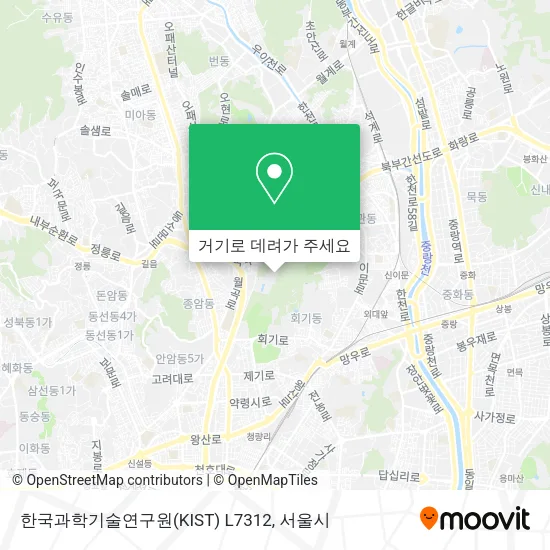 한국과학기술연구원(KIST) L7312 지도