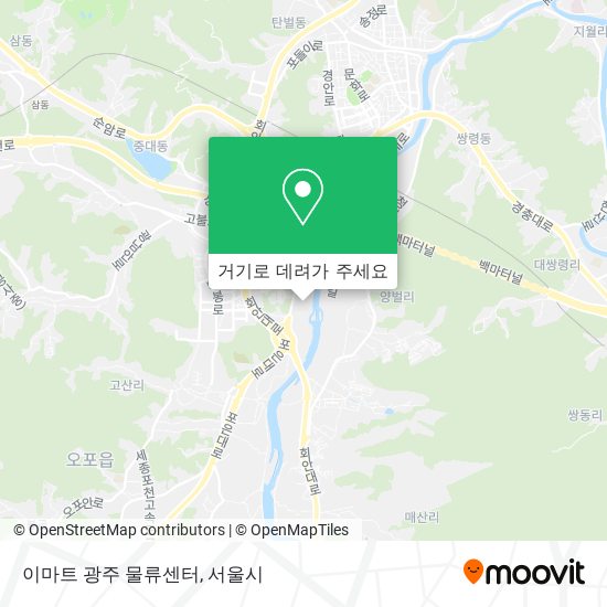 이마트 광주 물류센터 지도