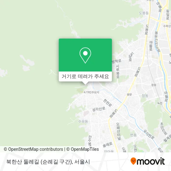 북한산 둘레길 (순례길 구간) 지도