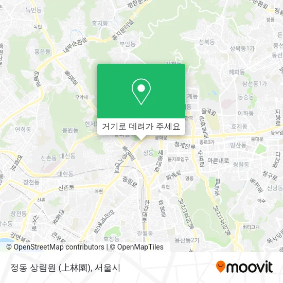 정동 상림원 (上林園) 지도
