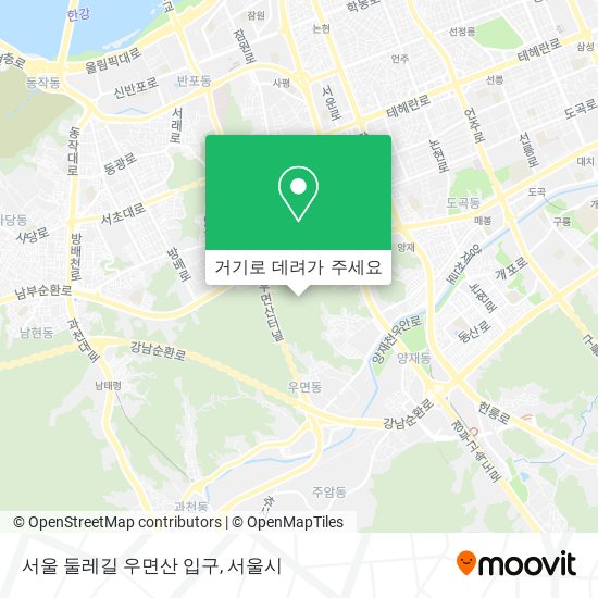 서울 둘레길 우면산 입구 지도