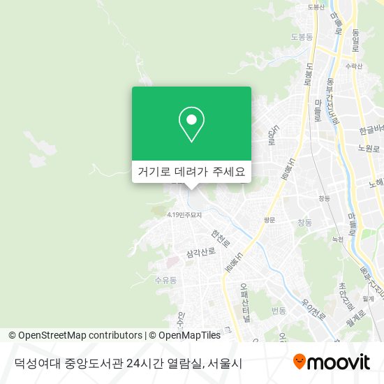 덕성여대 중앙도서관 24시간 열람실 지도