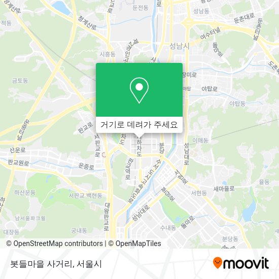 봇들마을 사거리 지도