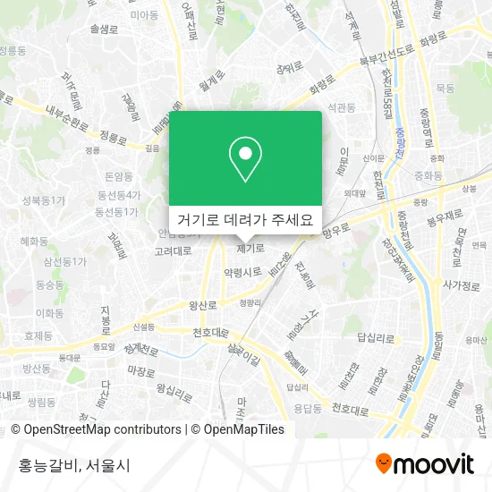 홍능갈비 지도