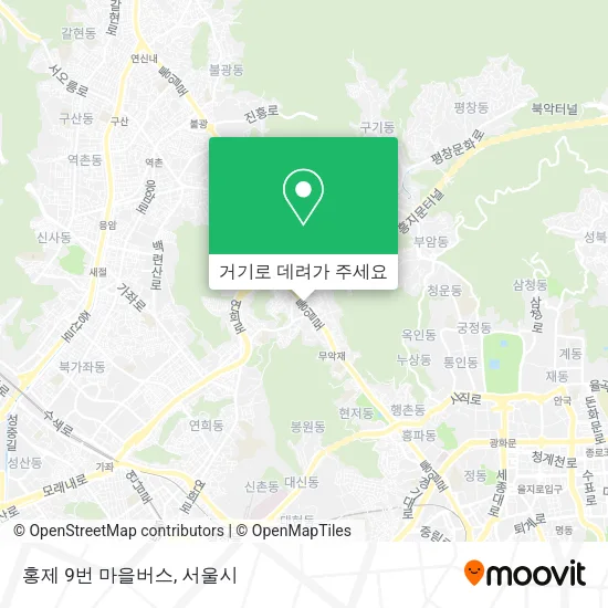 홍제 9번 마을버스 지도