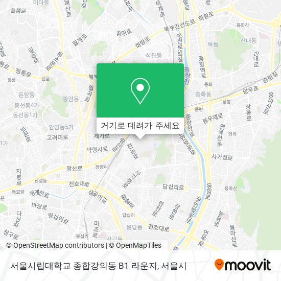 서울시립대학교 종합강의동 B1 라운지 지도