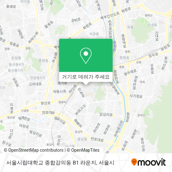 서울시립대학교 종합강의동 B1 라운지 지도