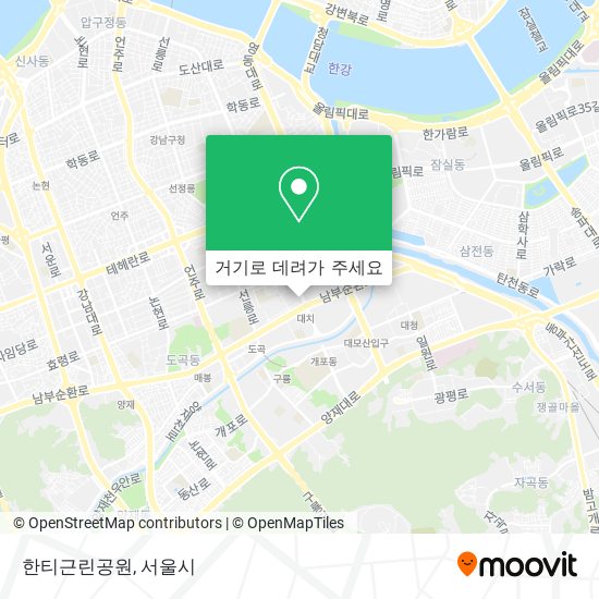 한티근린공원 지도