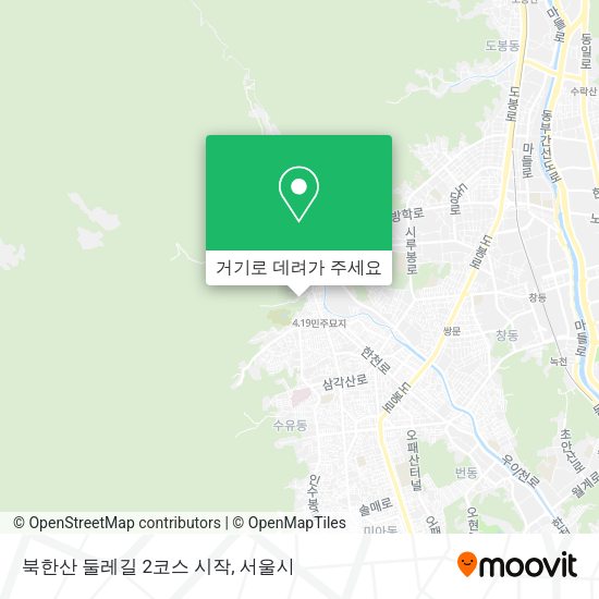 북한산 둘레길 2코스 시작 지도