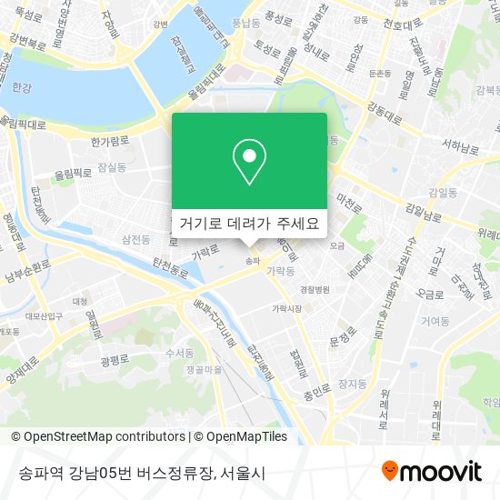송파역 강남05번 버스정류장 지도