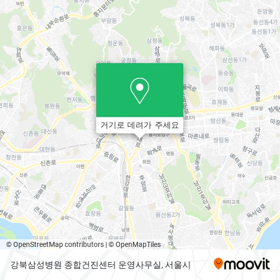 강북삼성병원 종합건진센터 운영사무실 지도