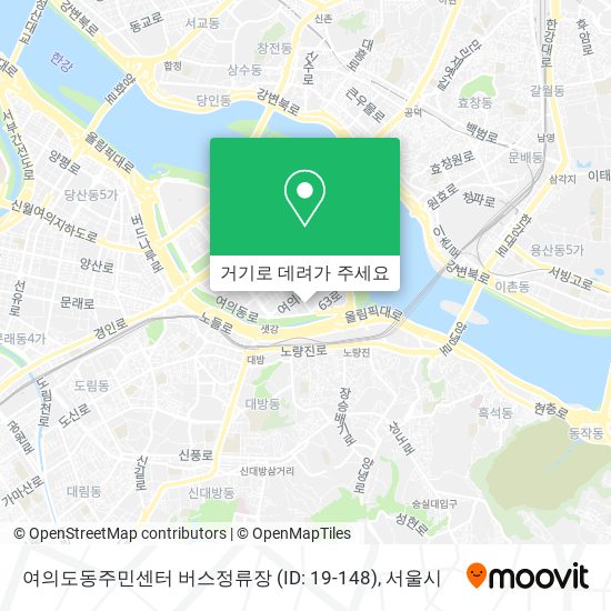 여의도동주민센터 버스정류장 (ID: 19-148) 지도