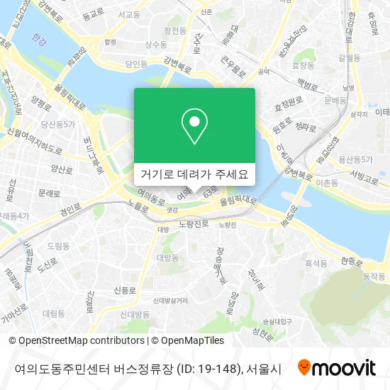 여의도동주민센터 버스정류장 (ID: 19-148) 지도