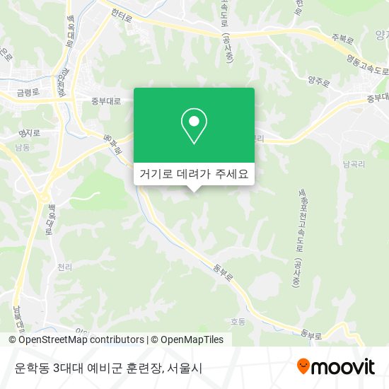 운학동 3대대 예비군 훈련장 지도