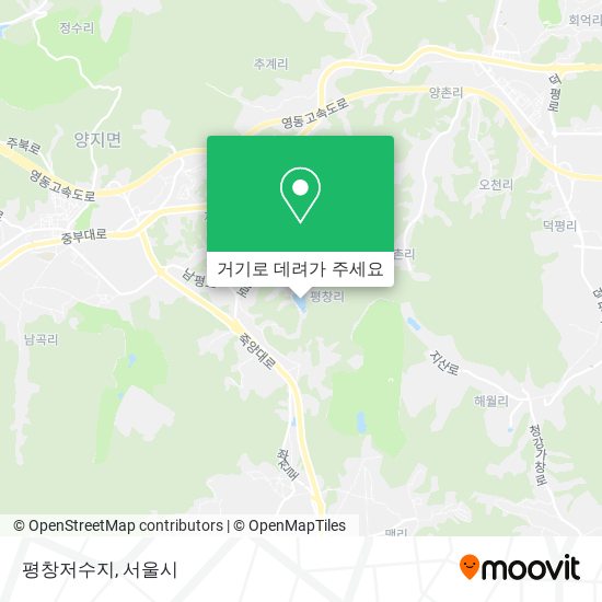 평창저수지 지도