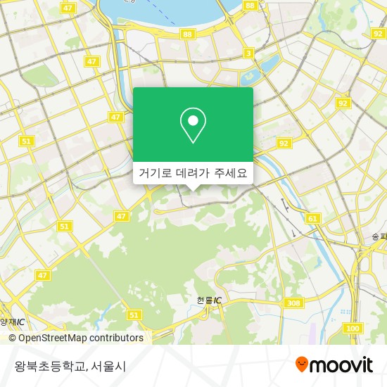 왕북초등학교 지도