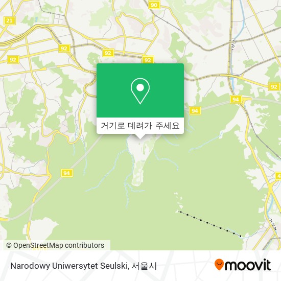 Narodowy Uniwersytet Seulski 지도