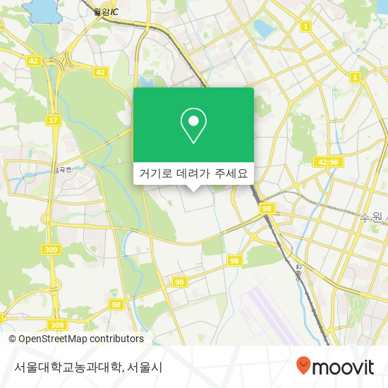 서울대학교농과대학 지도