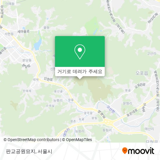 판교공원묘지 지도