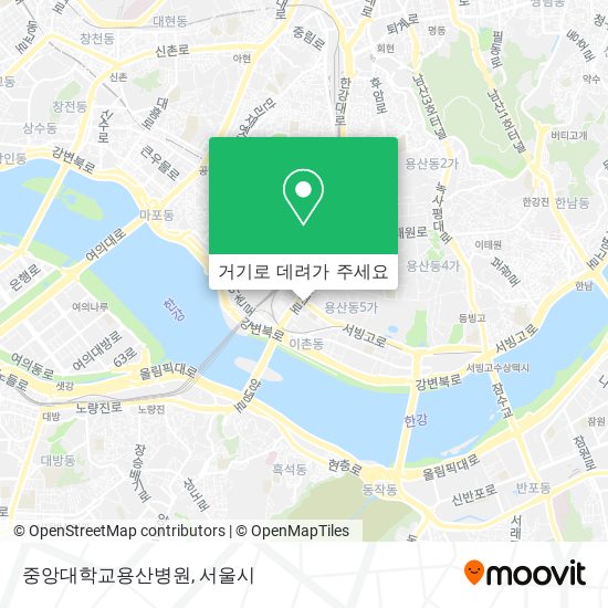 중앙대학교용산병원 지도