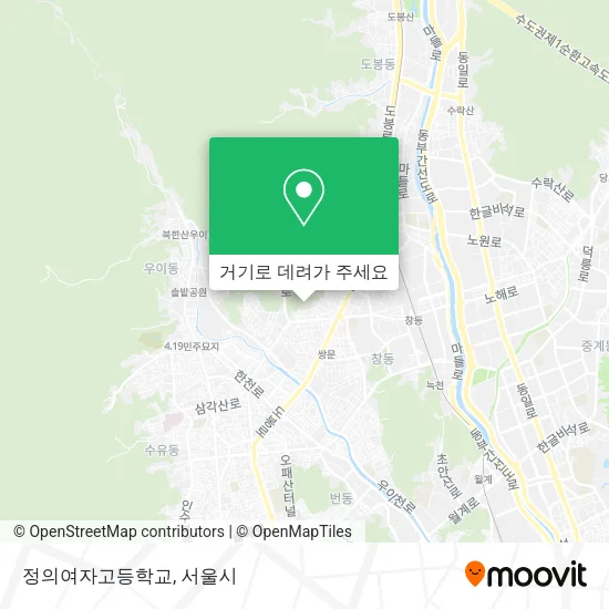 정의여자고등학교 지도
