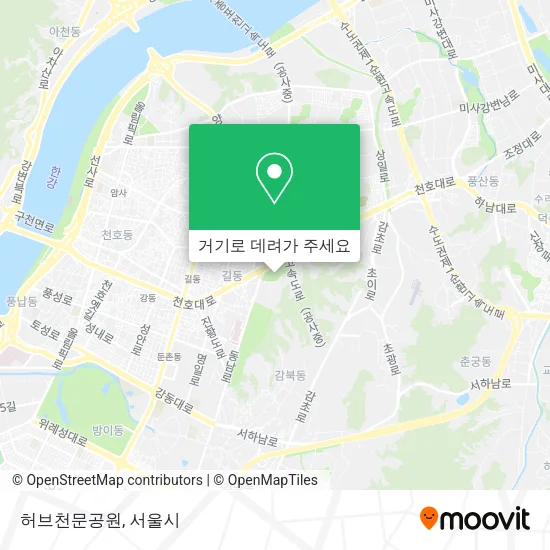 허브천문공원 지도