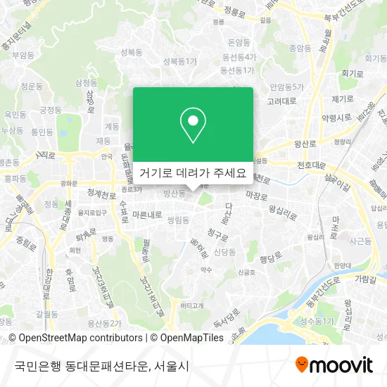 국민은행 동대문패션타운 지도