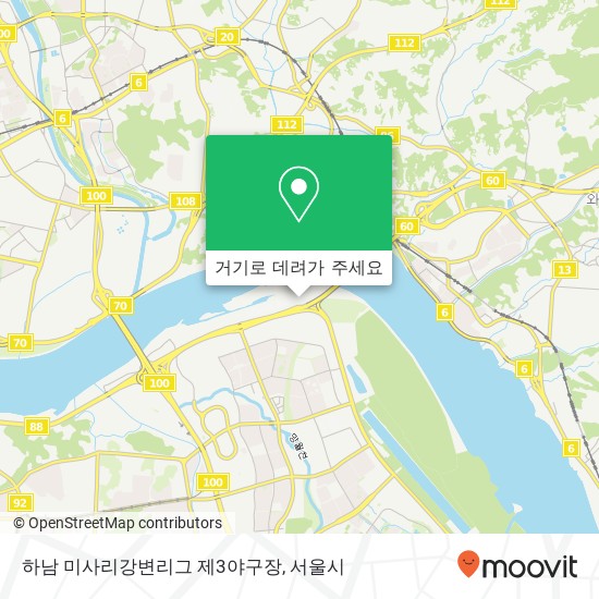 하남 미사리강변리그 제3야구장 지도