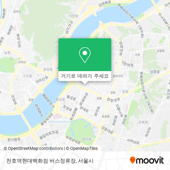 천호역현대백화점 버스정류장 지도