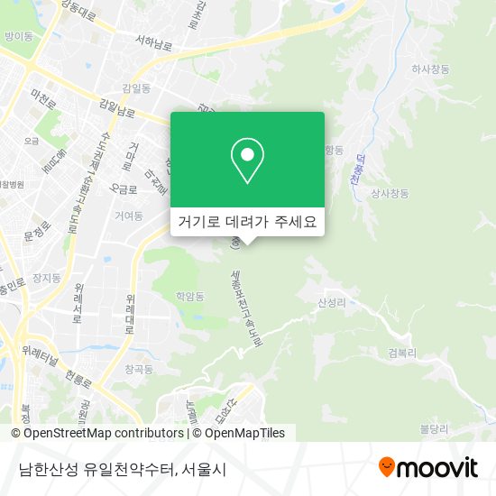 남한산성 유일천약수터 지도