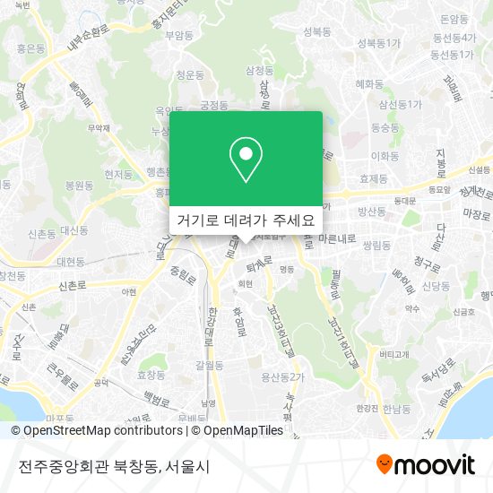 전주중앙회관 북창동 지도