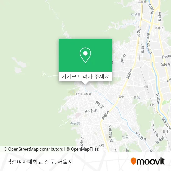 덕성여자대학교 정문 지도