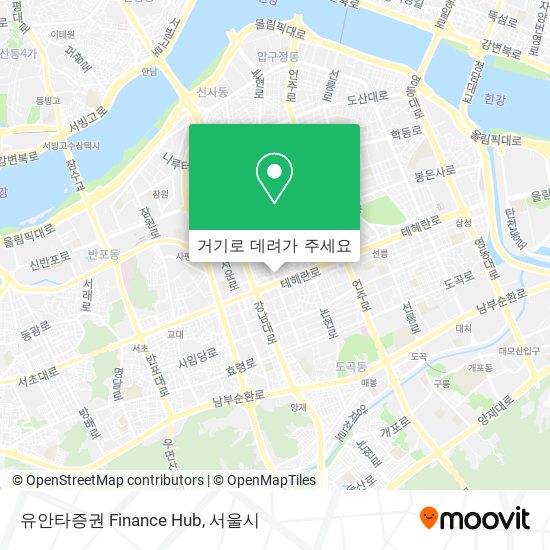 유안타증권 Finance Hub 지도